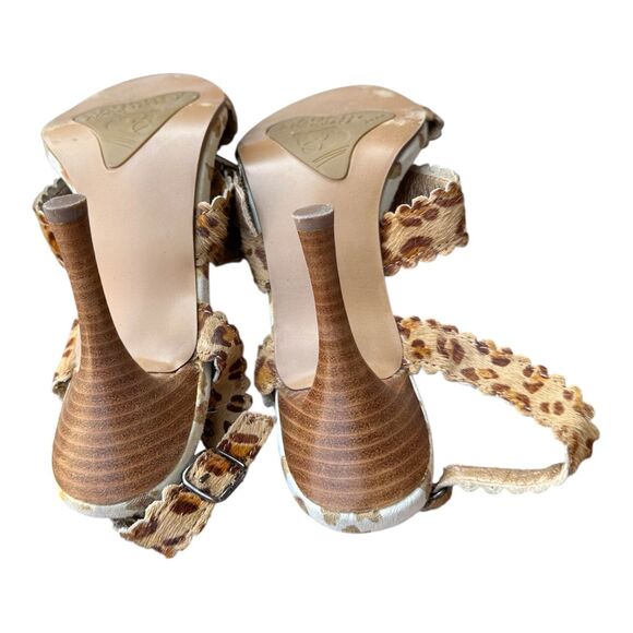 Women's NAUGHTY MONKEY Leopard Print Heel Sandals 7.5 M - Picture 5 of 6